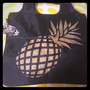 2/$20 pineapple glitter yaybag tote new